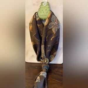 Sunday State Floral Infinity Scarf in Brown & Blue